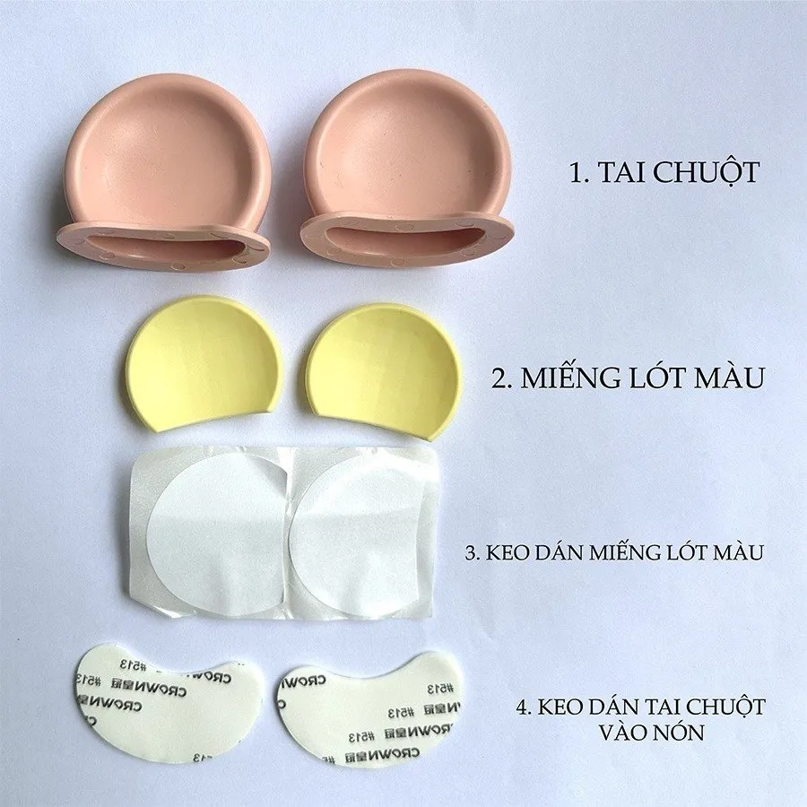 Tai Gấu Lớn Nón Bảo Hiểm - Trắng